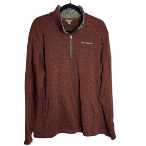 Eddie Bauer Half Zip Up Pullover Sweater Cozy Knit Casual